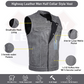 HL11689 Grey SOA Men's Leather Vest Anarchy Motorcycle Biker Club Concealed Carry Outlaws