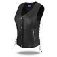 HL14856BRAIDED WOMEN BLACK VEST SIDE LACE M/O BUFFALO LEATHER