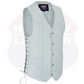 HL11614WHITE Men Side Lace Leather WHITE Vest Traditional