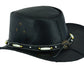 New Black Australian Style Western Hat with Bone Cowboy Leather Hats #80116