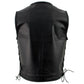 Milwaukee Leather Men's Drifter Black Collarless Buffalo Leather Motorcycle Vest - LKM3792 — image 4