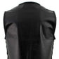 Milwaukee Leather Men's Drifter Black Collarless Buffalo Leather Motorcycle Vest - LKM3792 — image 9