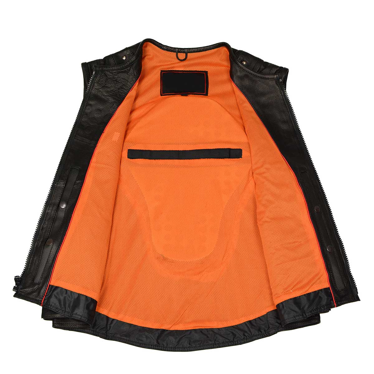 Biker Hill BAM3530 Men's Swat-Tactical Style Black Motorcycle Leather Rider Vest — image 5
