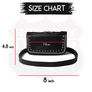 Leather Hip Clip Purse Bag Women Waist Bag Fanny Pack Motorcycle Biker BLING - HighwayLeather