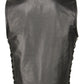M Boss Motorcycle Apparel BOS13503 Men's Black Leather Side Lace Club Style Vest with Quick Draw Pocket — image 4