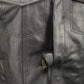 M Boss Motorcycle Apparel BOS13503 Men's Black Leather Side Lace Club Style Vest with Quick Draw Pocket — image 2