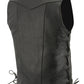 M Boss Motorcycle Apparel BOS13508 Men's Black Side Lace Leather Vest with Quick Draw Pocket — image 11