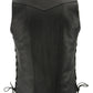M Boss Motorcycle Apparel BOS13508 Men's Black Side Lace Leather Vest with Quick Draw Pocket — image 2