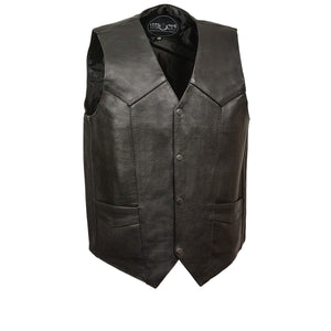 M Boss Motorcycle Apparel BOS13513 Men's Black Leather Classic Style Western Motorcycle Rider Vest — image 1