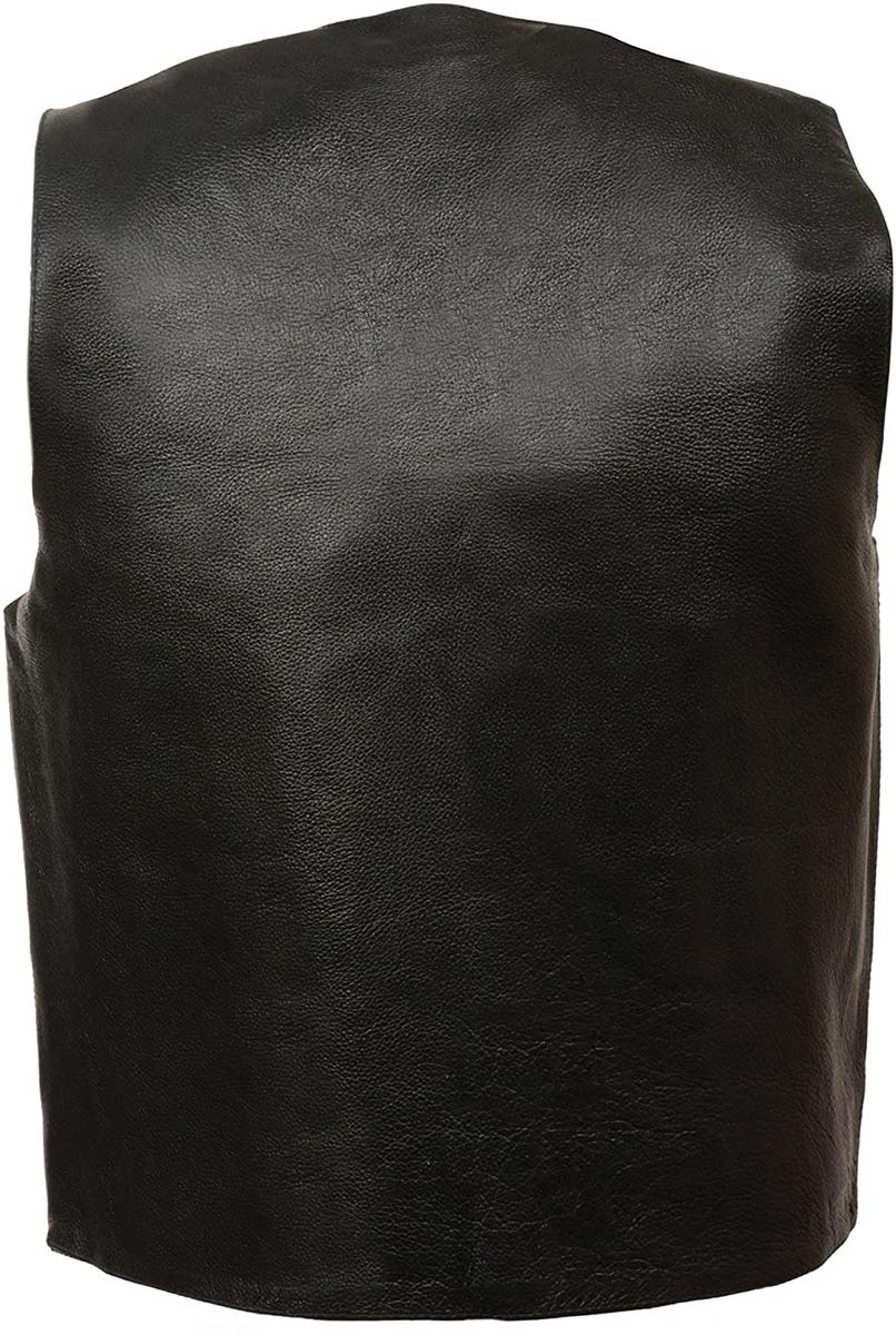 M-Boss Motorcycle Apparel BOS13514T Men’s Black Classic Western Style Conceal/Carry Biker Leather Vest in TALL SIZES — image 5