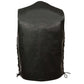 M-Boss Motorcycle Apparel BOS13515 Men’s Black Leather Classic Western Style Motorcycle Rider Vest with Side Laces — image 2