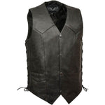 M-Boss Motorcycle Apparel BOS13516T Men’s Black ‘Tall Size’ Conceal and Carry Classic Biker Leather Vest — image 1