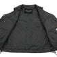 M-Boss Motorcycle Apparel BOS13517 Men’s Classic Black Leather 'Side Laced' Motorcycle Biker Rider Vest — image 6