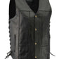 M-Boss Motorcycle Apparel BOS13517 Men’s Classic Black Leather 'Side Laced' Motorcycle Biker Rider Vest — image 4