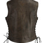 M Boss Motorcycle Apparel BOS24500 Women's Distressed Brown Leather 6 Pocket Motorcycle Biker Rider Vest - image 7