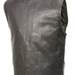 Men’s SOA Black Premium Buffalo Leather Club Style Motorcycle Rider Vest with Patch Access BZ6010 — image 2