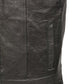 Men’s SOA Black Premium Buffalo Leather Club Style Motorcycle Rider Vest with Patch Access BZ6010 — image 5