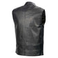 SOA Men’s Black Premium Leather Club Style Motorcycle Riding Vest BZ6210 — image 2