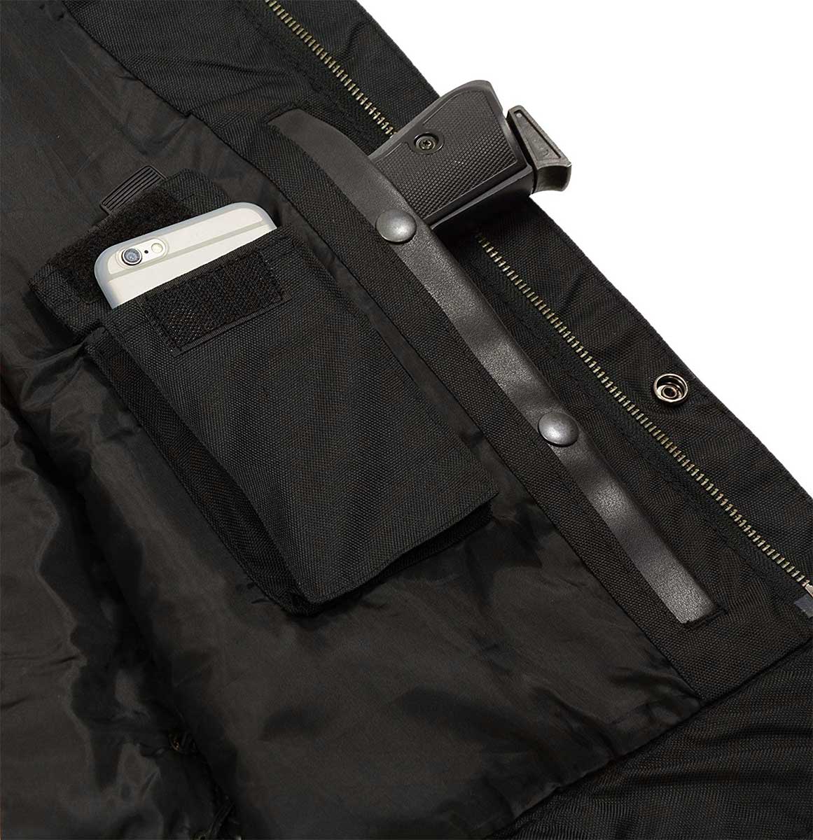SOA Men’s Black Premium Leather Club Style Motorcycle Riding Vest BZ6210 — image 7