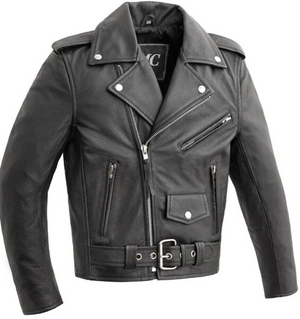 HL7001PLAIN Kids/Boys/Girls motorcycle leather jacket - The Classic Kids Leather Jacket