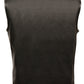 Club Vest CVM2036 Men’s Leather Black Open Collar Vest with Snap Buttons — image 2