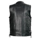 Club Vest CVM3712 Men’s Black Side Lace Leather Vest with Seamless Back Design — image 2
