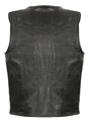 Club Vest CVM3740 Men’s Black Seamless Front and Back Design Leather Vest — image 2