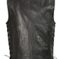 Club Vest CVM3741 Men’s Black Zipper Front Side Lace Leather Vest with Seamless Design — image 2