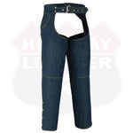 Bike denim chap lightweight - Blue PRIDE DENIM CHAPS - HighwayLeather