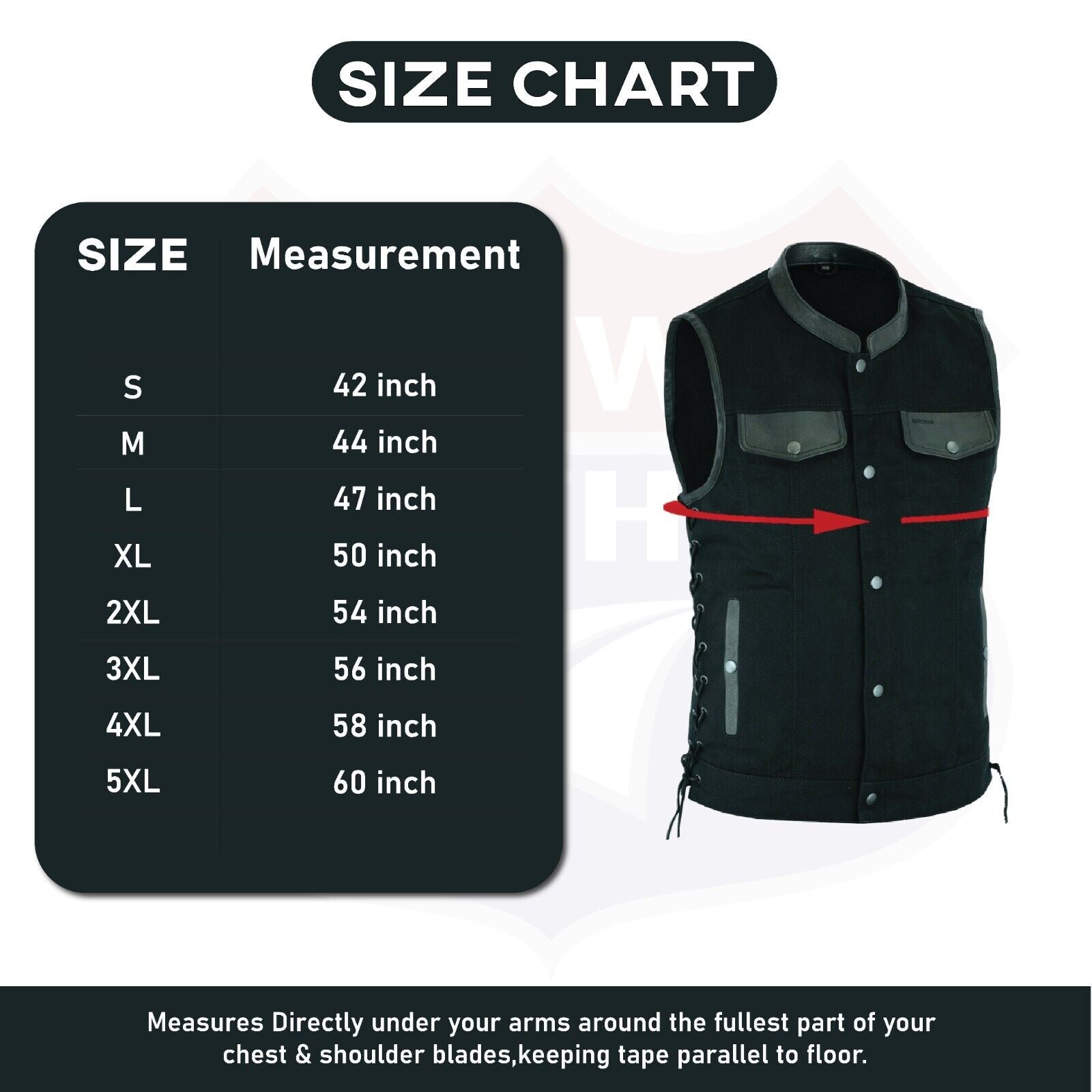 Mens SOA Style Motorcycle Club Vest® Black Denim on sale Conceal Pockets Side Laces