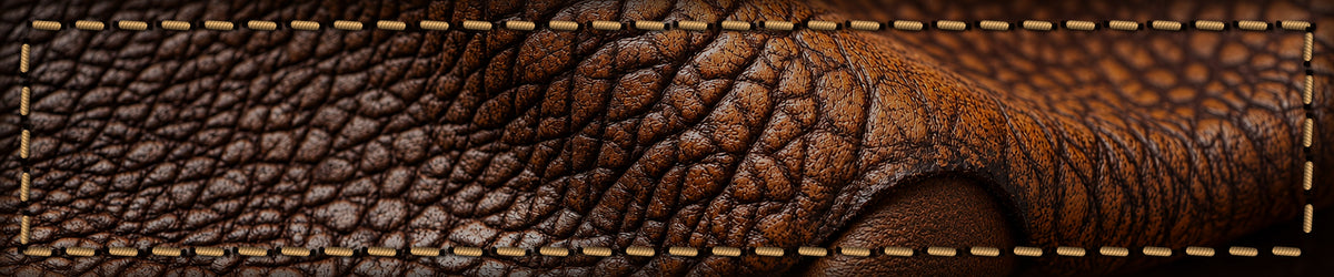 Stitched brown leather