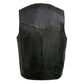 Event Leather EL1310GO Men's Black Leather Classic Snap Button Biker Vest