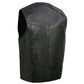 Event Leather EL1310GO Men's Black Leather Classic Snap Button Biker Vest