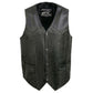 Event Leather EL1310GO Men's Black Leather Classic Snap Button Biker Vest