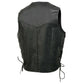 Event Leather EL1315 Men's Club Style Black Leather Motorcycle Riders Vest w/ Side Lace - Riding Club