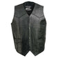 Event Leather EL5310 Men's Classic Black Leather Vest with Snap Button Closure