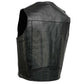 Event Leather EL5310 Men's Classic Black Leather Vest with Snap Button Closure