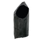 Event Leather EL5310 Men's Classic Black Leather Vest with Snap Button Closure