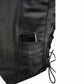 Event Leather EL5315 Men's Black Motorcycle Riders Leather Vest for Men w/ Side Lace- Riding Club