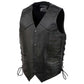 Event Leather EL5315 Men's Black Motorcycle Riders Leather Vest for Men w/ Side Lace- Riding Club