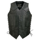 Event Leather EL5315T Men's Black Classic Side Lace Biker Vest in Big and Tall Sizes