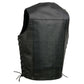 Event Leather EL5315T Men's Black Classic Side Lace Biker Vest in Big and Tall Sizes