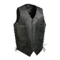 Event Leather EL5315T Men's Black Classic Side Lace Biker Vest in Big and Tall Sizes