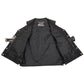 Event Leather EL5360 Men's Black Leather Vest with Denim Style Pockets and Side Lace
