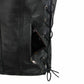 Event Leather EL5360 Men's Black Leather Vest with Denim Style Pockets and Side Lace