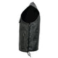 Event Leather EL5360 Men's Black Leather Vest with Denim Style Pockets and Side Lace