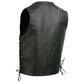 Event Leather EL5391 Men's Black Leather 10 Pocket Side Lace Vest