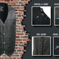 Event Leather EL5391 Men's Black Leather 10 Pocket Side Lace Vest