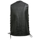Event Leather EL5391 Men's Tall Sizes Black Leather 10 Pocket Side Lace Vest