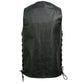 Event Leather EL5391 Men's Tall Sizes Black Leather 10 Pocket Side Lace Vest
